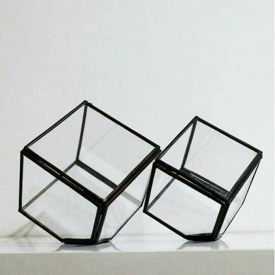 cube terrarium pot size S