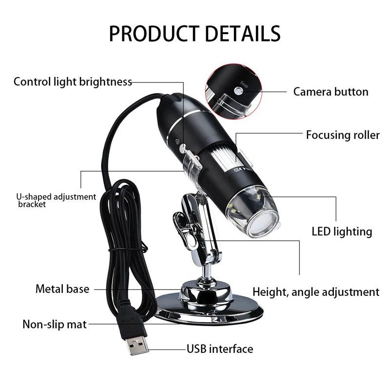 Digital Microscope 50-1000X Zoom, Support Port USB