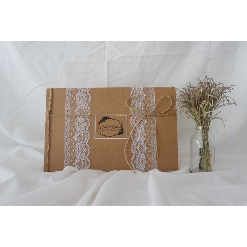 Guest book rustic / buku tamu rustic