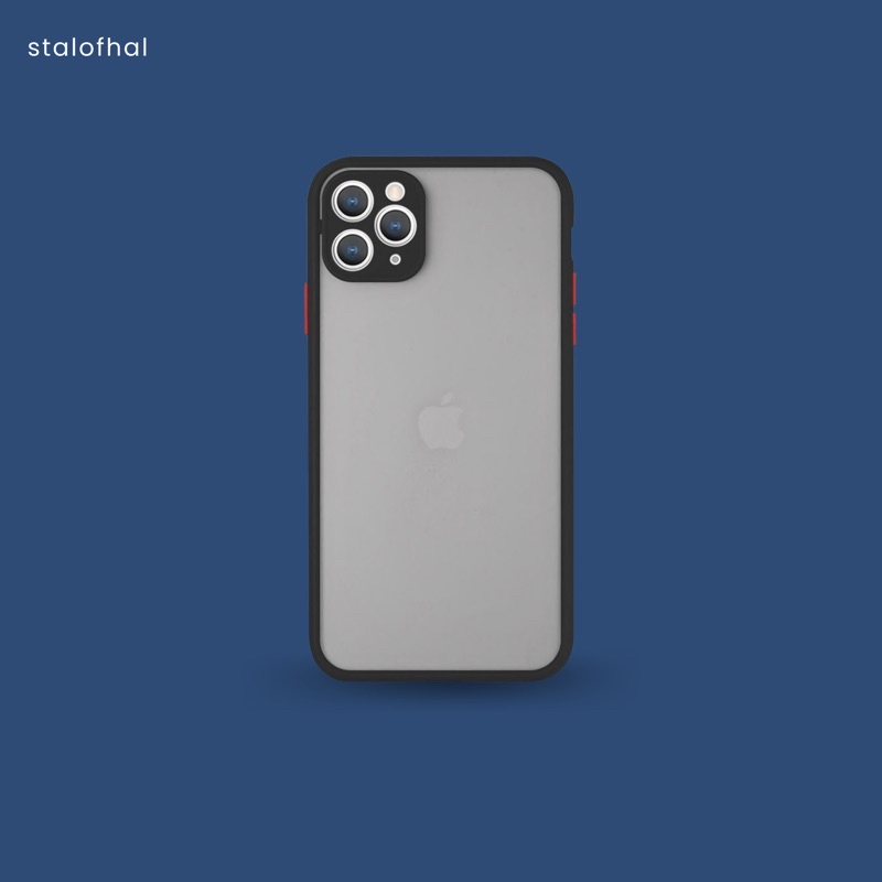 Shockprooft Matte Black With Button - Soft Case Matte Transpalent For Iphone