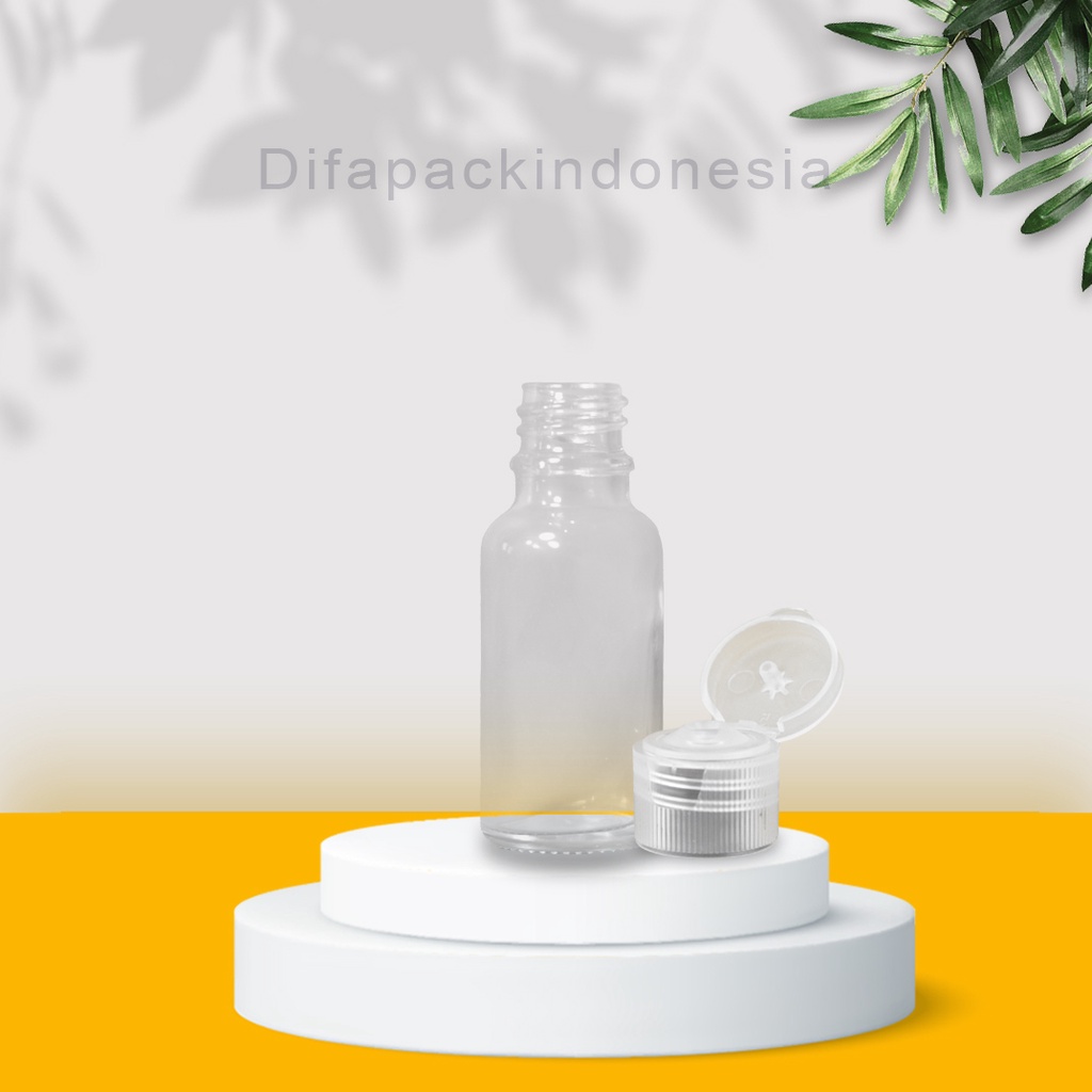 Botol kaca 20ml fliptop hitam natural