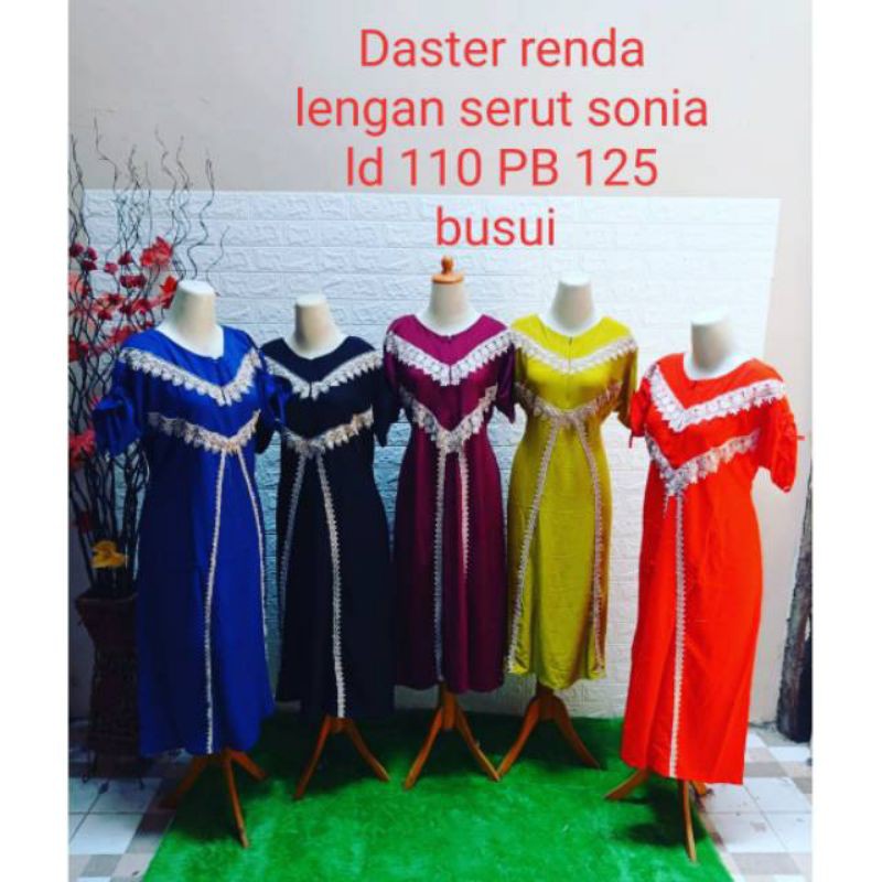 Daster renda lengan serut sonia