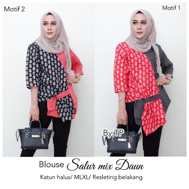 Blouse Batik Salur mix Daun