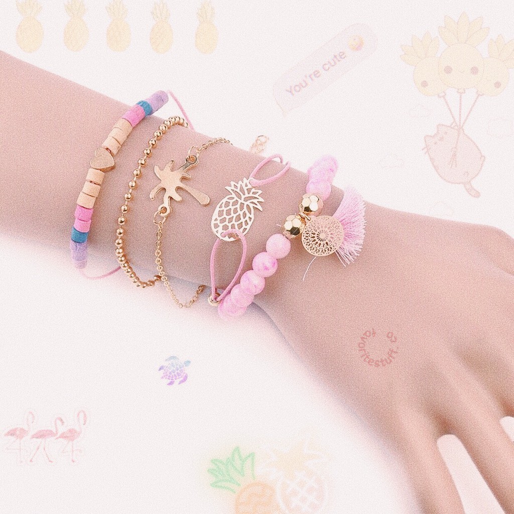 pink summer bracelet