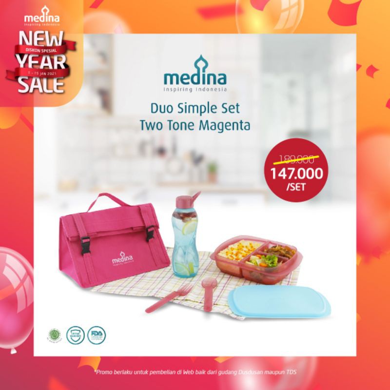Duo Simple Set Two Tone Magenta
