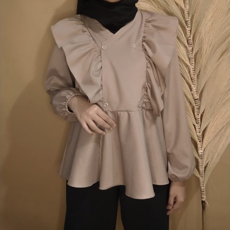 RAFTA BLOUSE/BLOUSE WANITA/BLOUSEKOREA/BLOUSE RUFFLE