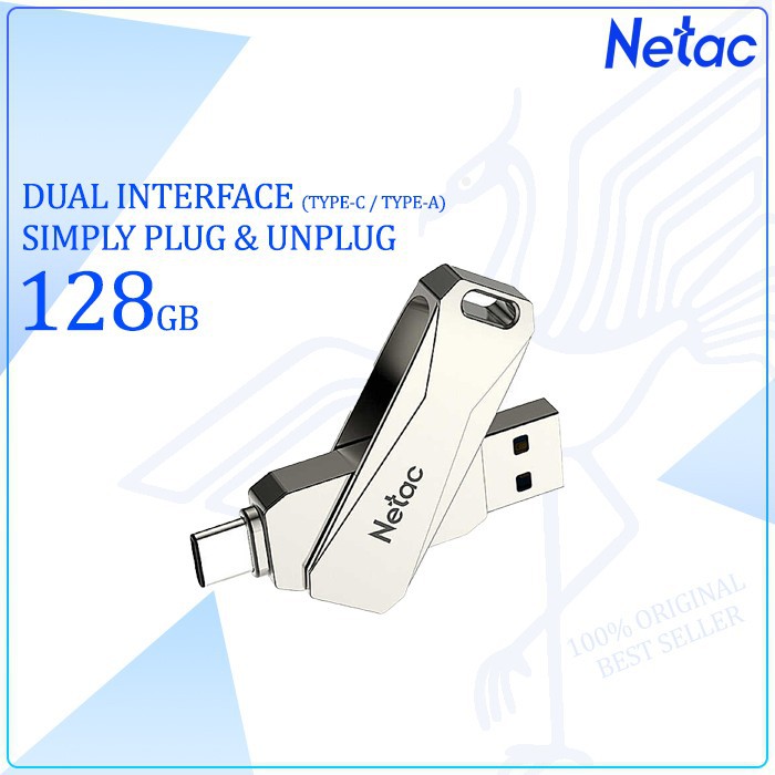 Flashdisk 128GB NETAC OTG Type-C USB 3.0