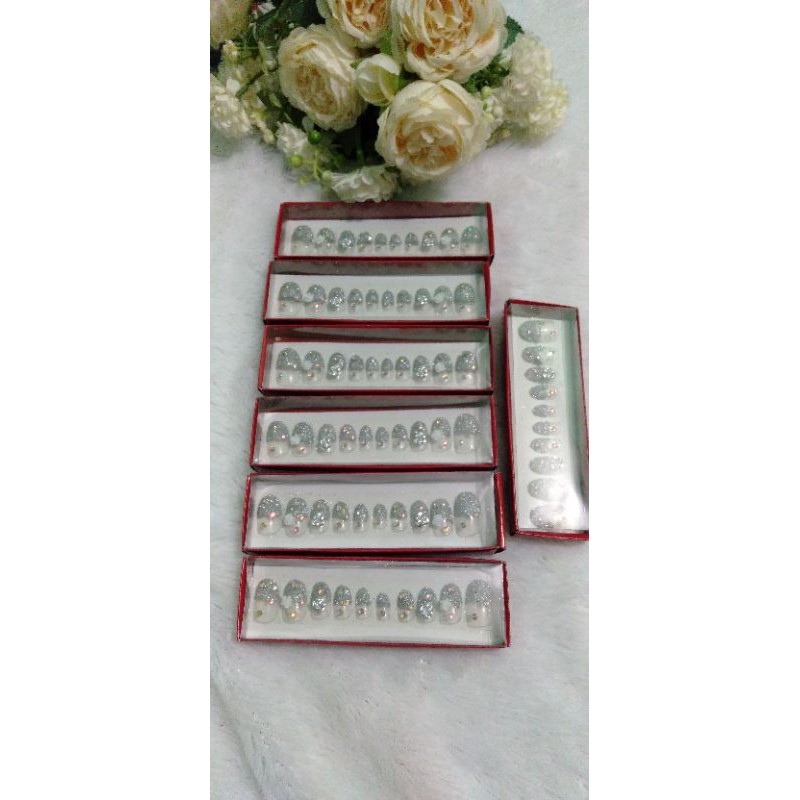 kuku palsu hand made silver