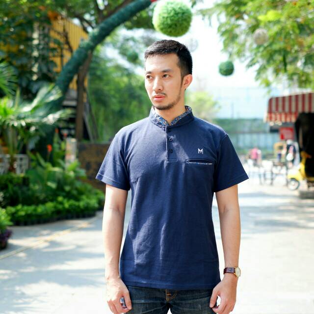 Polo Batik - Swanston Biru Navy