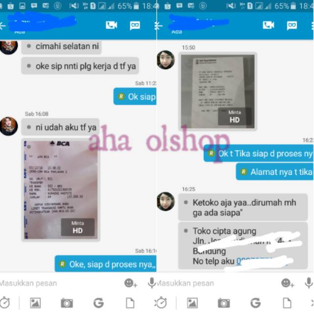 TESTIMONI / PENGIRIMAN / BUKTI TFR