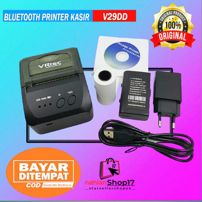 PRINTER MINI PORTABLE KASIR BLUETOOTH V29DD / THERMAL PRINTER BLUETOOTH V29D