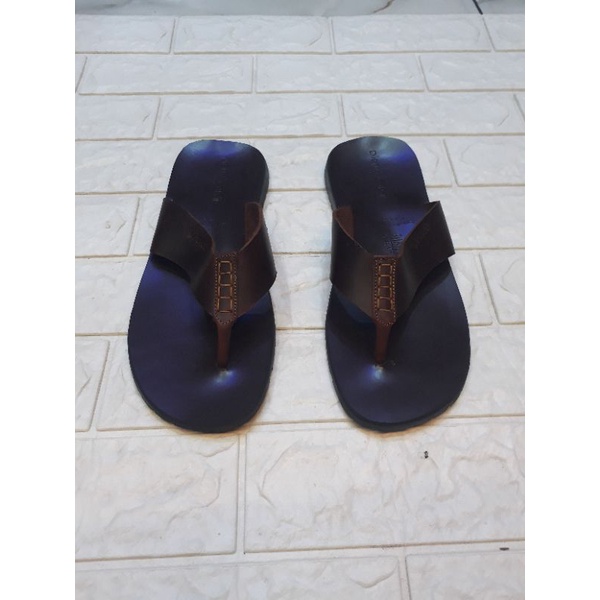 sendal kulit asli model jepit import