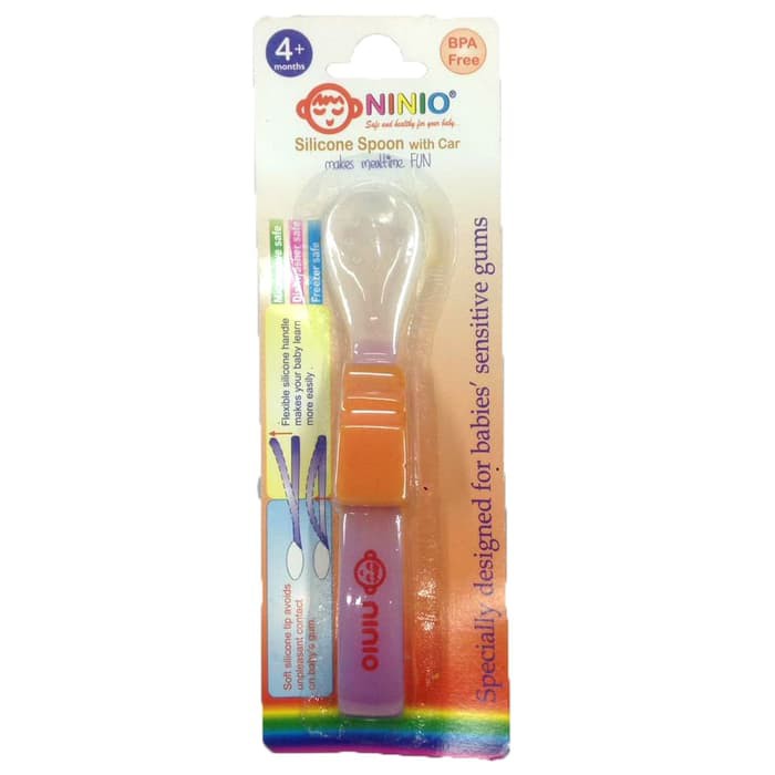 NINIO SILICONE SPOON WITH CAR