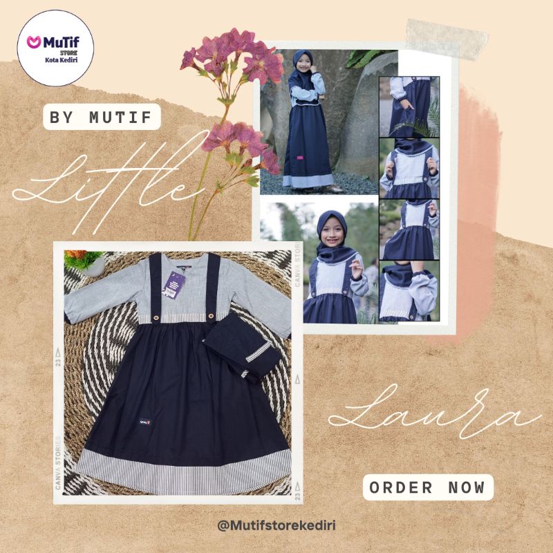 MUTIF GAMIS ANAK LAURA NAVY