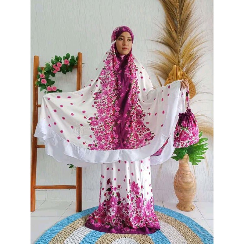 Mukena bali jumbo bunga crisant