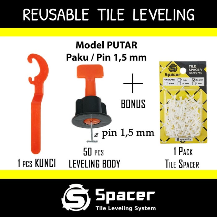 TERLARIS Reuseable Tile Leveling (RTL) Pin Putar
