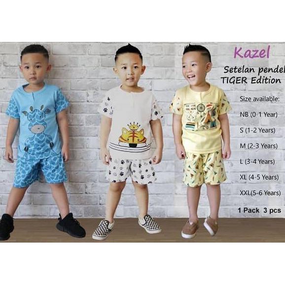 Termurah!! Kazel Setelan Pendek Tiger - Size S