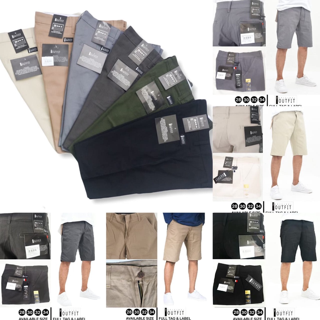 celana katun chinos pendek pria