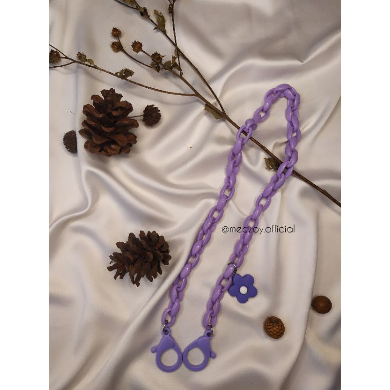 Strap Masker Rantai Ungu Bunga Matahari