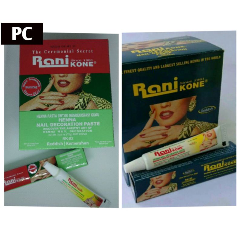 Henna Rani Kone 82 Nail Decoration Paste Reddish BPOM