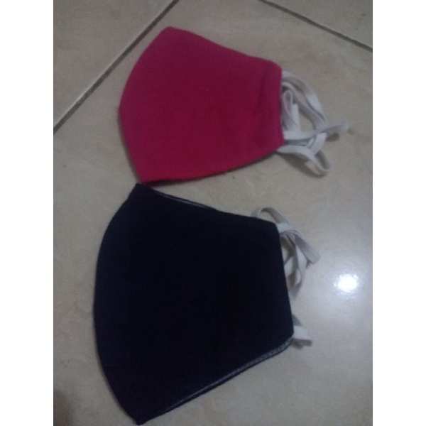masker kain polos earloop 2 ply