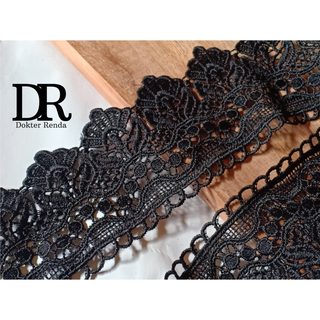 RENDA CHAMICAL HITAM 6,5CM