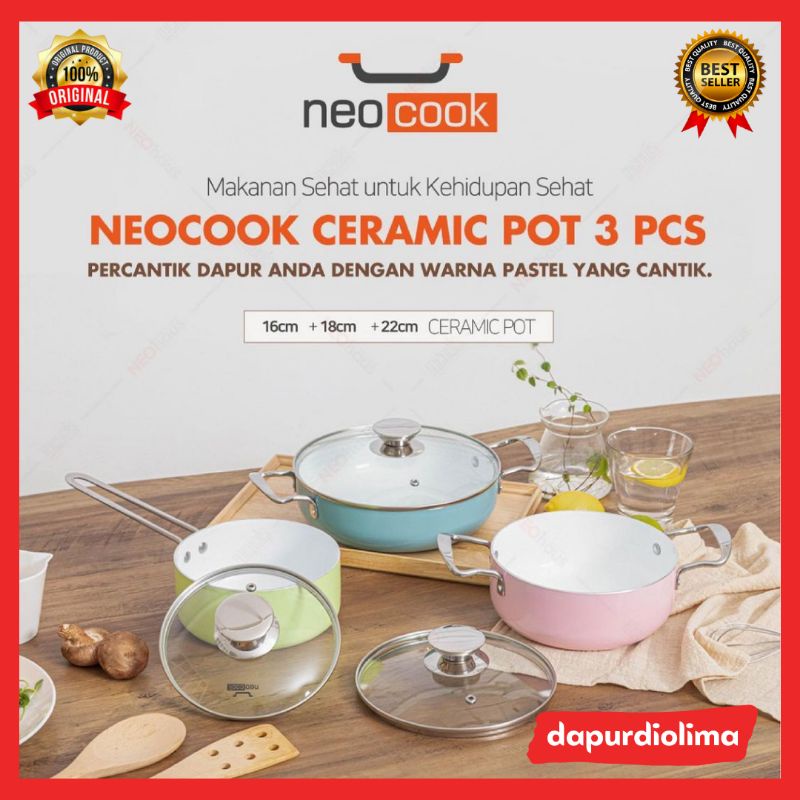 Neocook Ceramic Pot Induction 3 Pcs