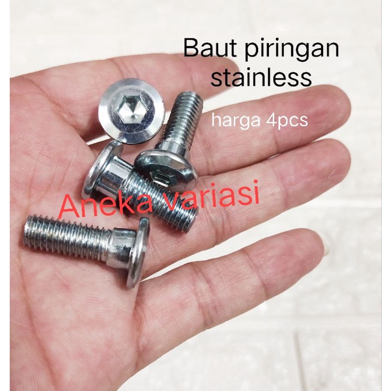 4 pcs Baut piringan chrome universal