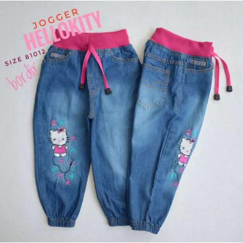 celana jeans joger hello kitty