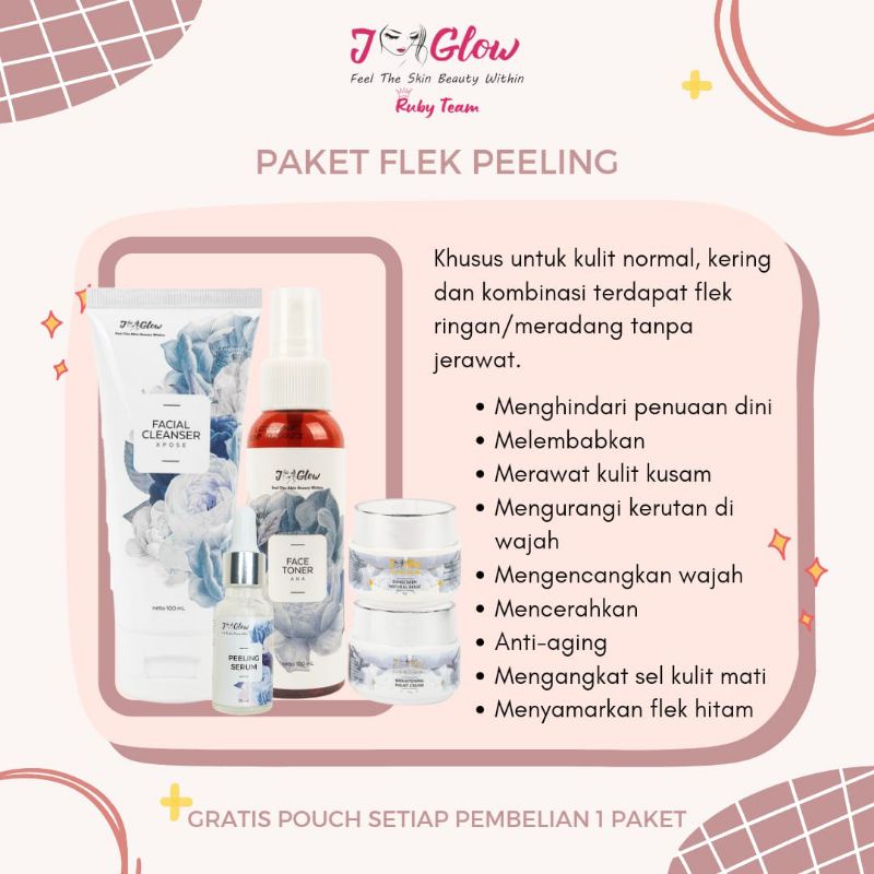 j glow paket flek peeling