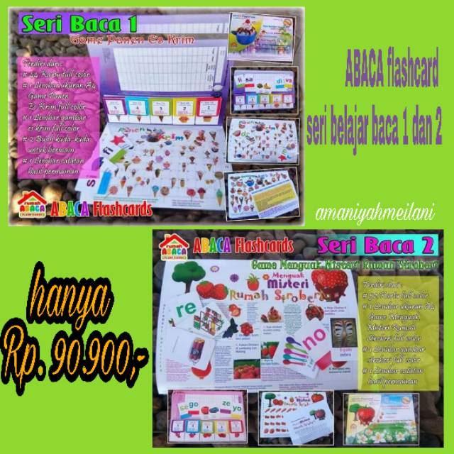 ABACA flashcard seri belajar baca 1 dan 2