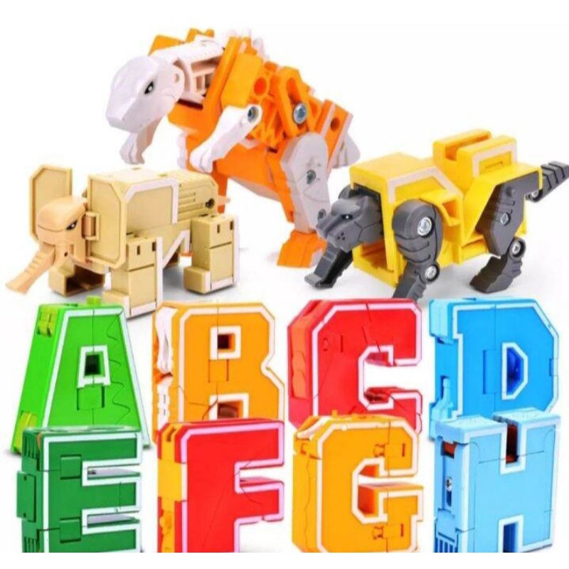 1 PACK MAINAN ROBOT HURUF ISI 4 PCS