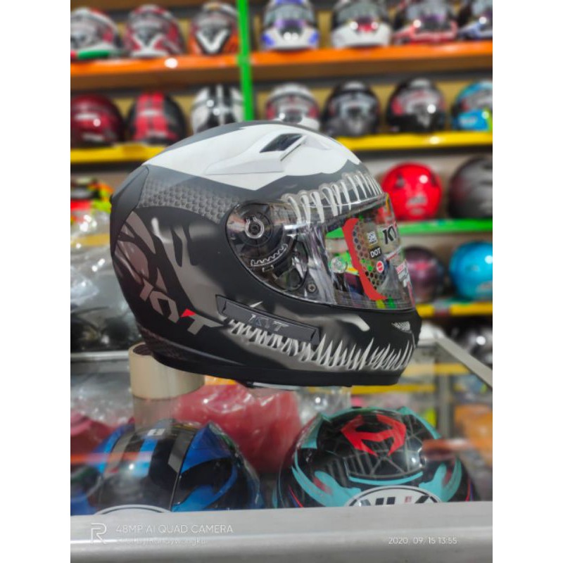 HELM K2 RIDER VENOM KACA FLAT DOBEL VISOR PULL BOK