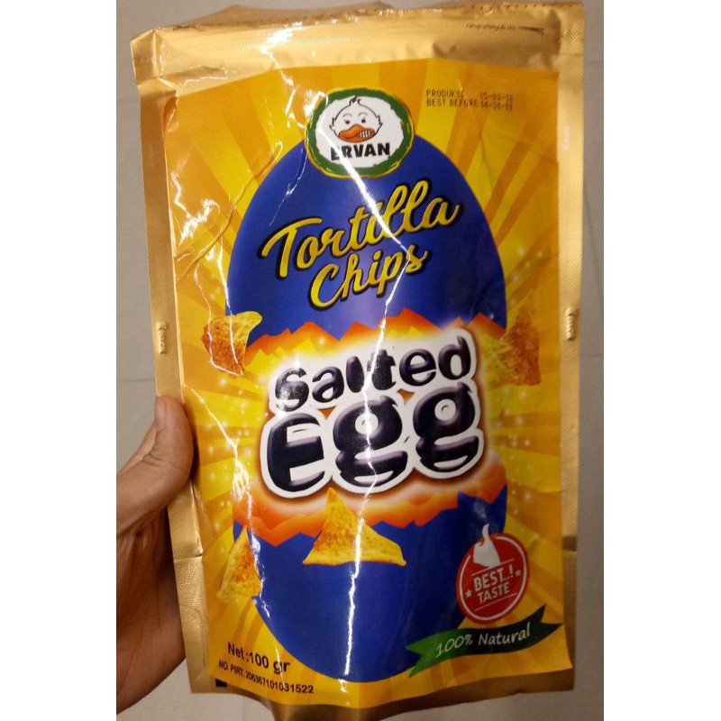 ERVAN TORTILLA CHIPS SALTED EGG 100GR