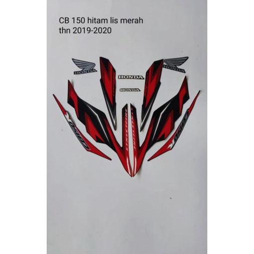 STRIPING CB150 2019 HITAM MERAH