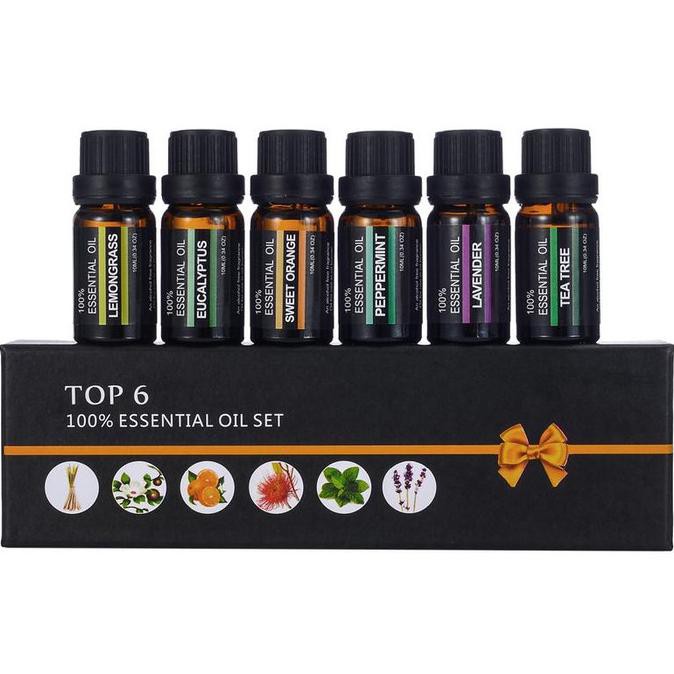 Set Pure Essential Fragrance Oils Aromatherapy Diffusers 10Ml 6Pcs *