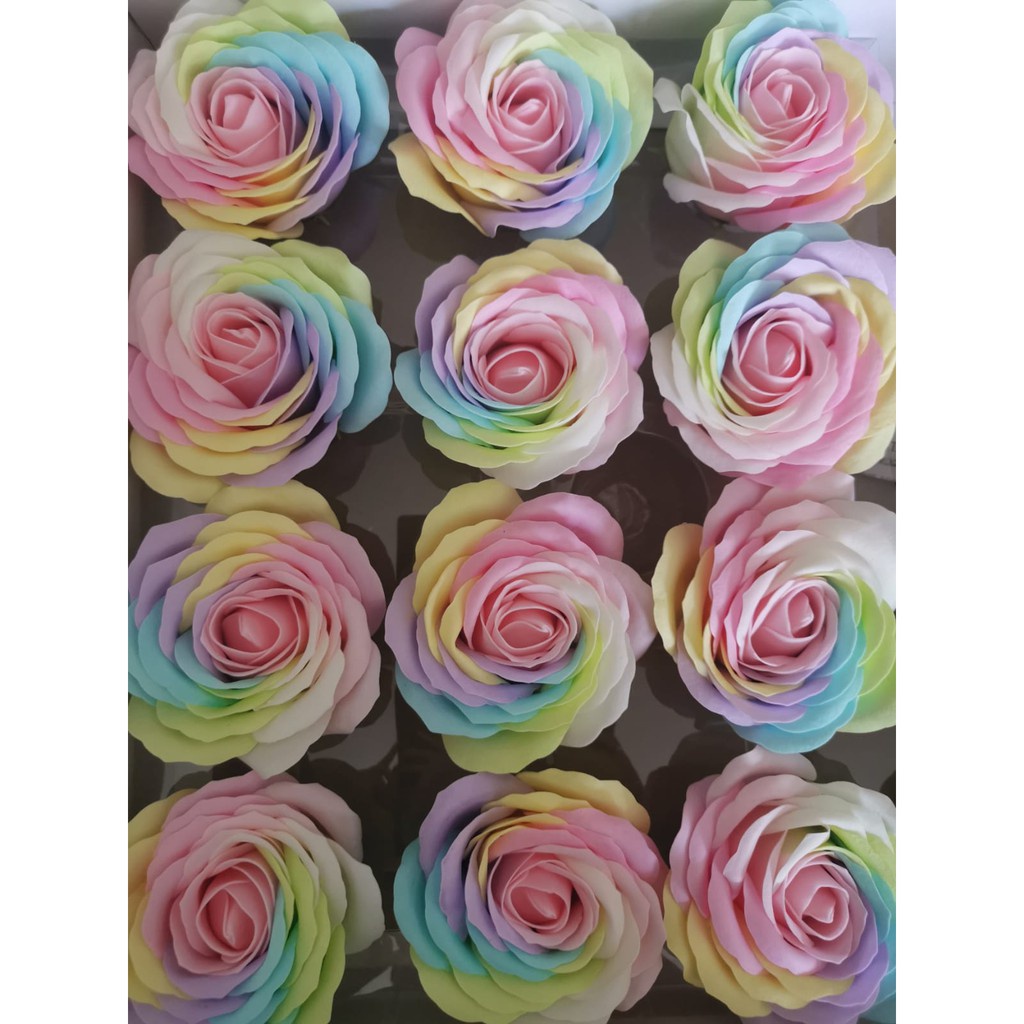 Bunga Rainbow Rose Soap Flower Per Piece