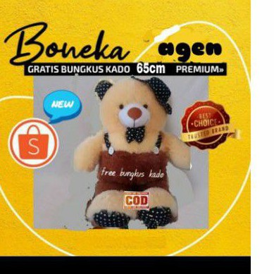 boneka teddy bear jojon topi xl