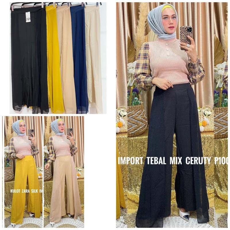 CS Celana kulot CHIFFON LAYER import