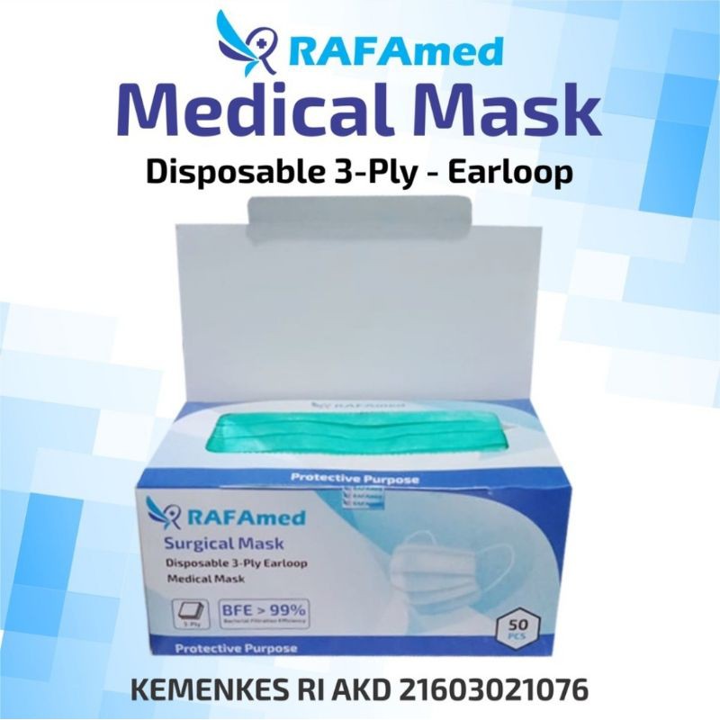 Masker Medis Earloop RAFAMED isi 50 pcs