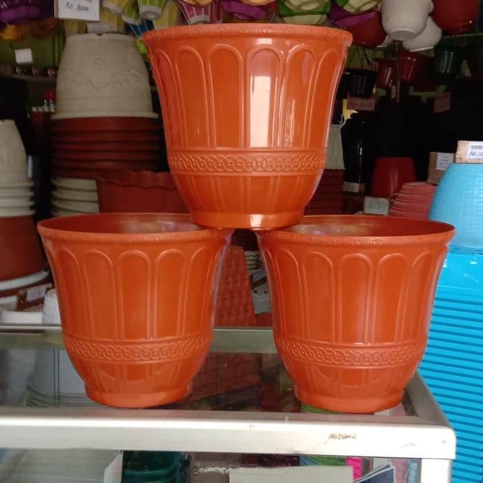 Pot Bunga CJP Roma 20 warna coklat bata Diskon