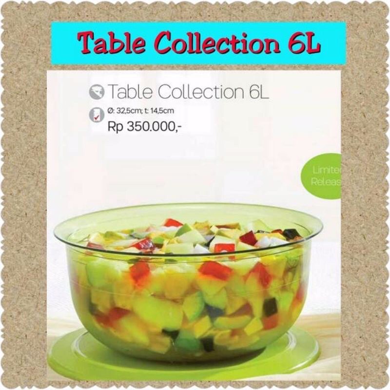 Tupperware table collection 6ltr mangkok saji
