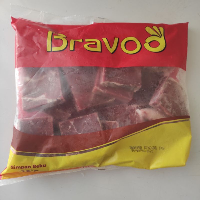 Bravoo Daging Sapi Rendang Potong 1 kg