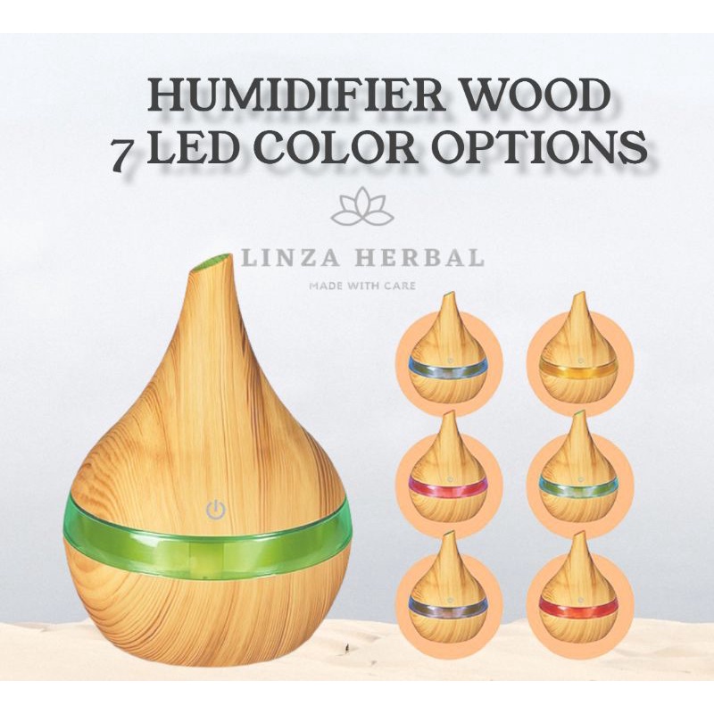 Humidifier Diffuser Difuser Aromaterapi Aromatherapy Aroma Terapi  Wood Grain 300ml