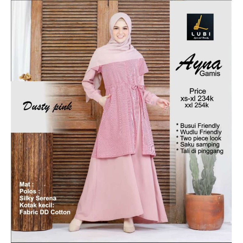 Gamis Lubi Ayna Maroon