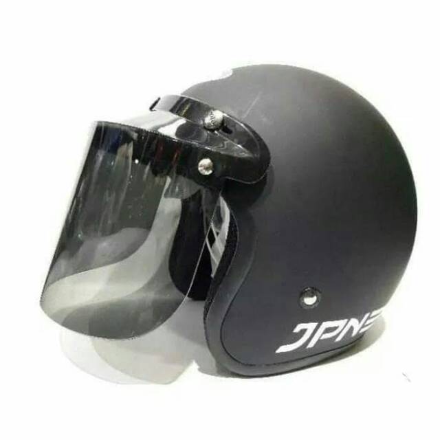 Helm retro kaca datar