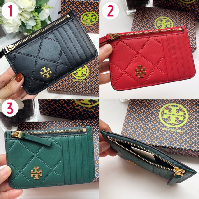 Tory Burch Georgia Top-Zip Card Case