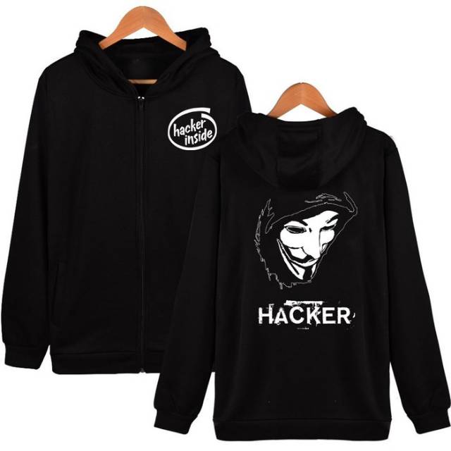 JAKET HACKER ANONYMOUS ZIPPER