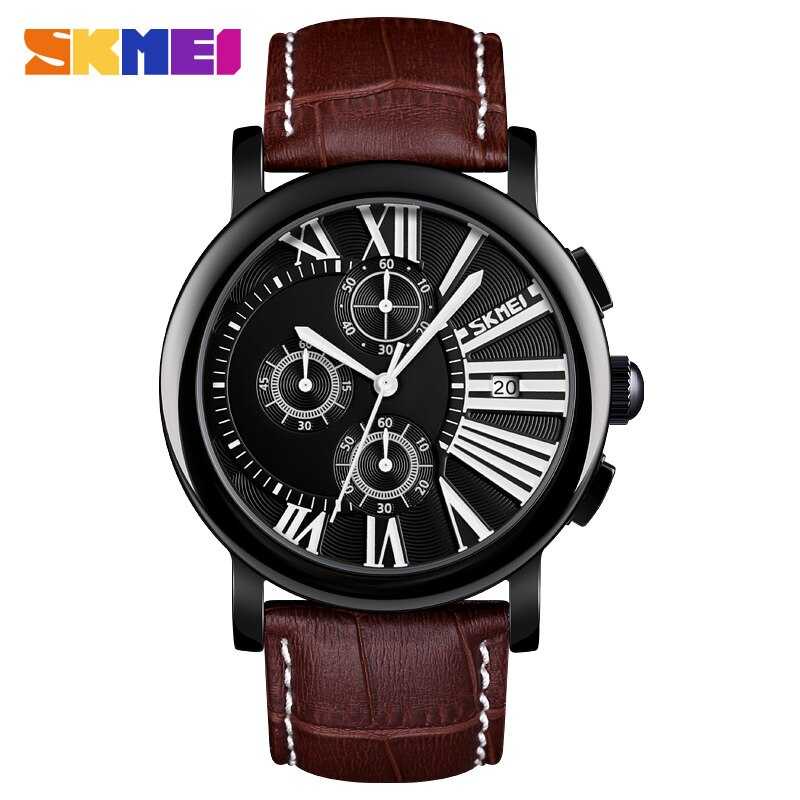 Jam Tangan Analog Pria Strap Kulit