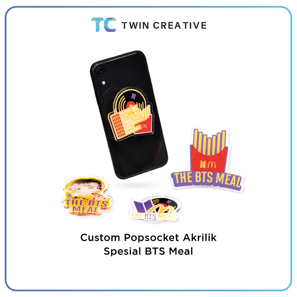 Popsocket Custom Akrilik 3D - Custom Desain BTS Meal